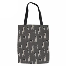 Холщовые сумки-тоут женские сумки с мультипликационным принтом Хаски многоразовые хозяйственные сумки женская модная сумка для женщин большой магазин Пакет