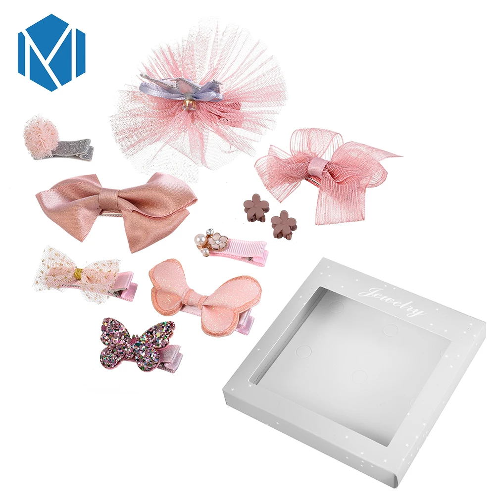 M MSIM 1Box Set=10PCS Children Girls Princess Lace Crown Hair Accessories Set Tiara Bow-knot Star Clips Flower Claws | Детская одежда и