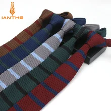 Фирменная Новинка Мода Винтаж полосатый галстук свадебные Вязаные Галстуки для Для мужчин Тощий Галстук Человек гравате Corbatas узкий Вязаные Галстуки