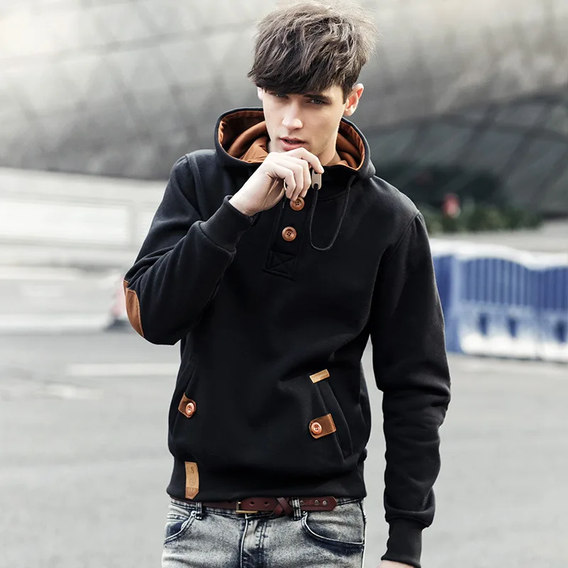 

2019 new Casual men's hoodies cardigan hoodie European and American college wind solid color coat explosions jacket