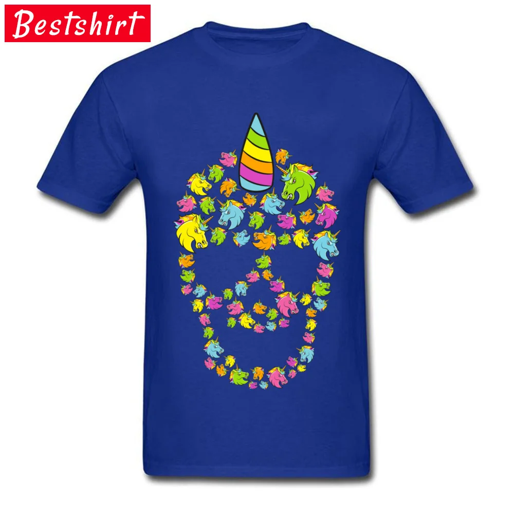 Angry Unicorns Lovers Day 100% Cotton Crewneck T Shirt Short Sleeve Comics Sweatshirts Rife cosie Top T-shirts Angry Unicorns blue