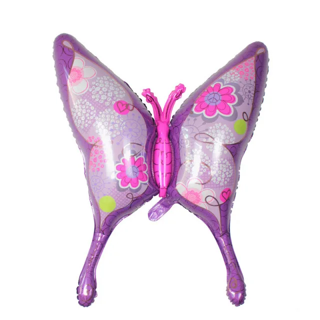 1 шт. 39 дюймов большие шары из фольги бабочки розовый гелиевый шарик для дня рождения вечерние свадебные украшения шары детский подарок - Цвет: Фиолетовый