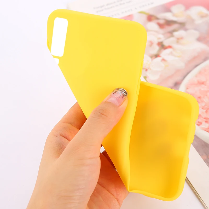 Silicon Matte TPU Case For Samsung Galaxy S10 M20 M10 A7 A6 A8 A5 J3 J5 A9 S8 S9 Plus A50 A30 A70 A40 Candy Color Case