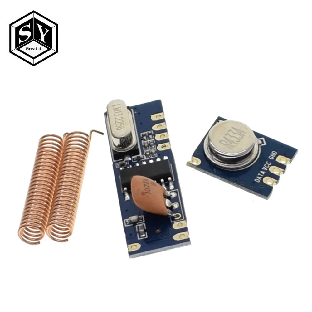 

Great IT 1 Set 433MHz 100 Meters Wireless Module Kit ASK Transmitter STX882 + ASK Receiver SRX882 + 2Pcs Copper Spring Antenna