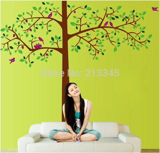 [Fundecor الاحتكار] 2 قطعة/المجموعة جديد مصنع كبير شجرة ملصقات الحائط غرفة المعيشة غرفة نوم جدارية الفن الزخرفية ملصق تجميل المنازل
