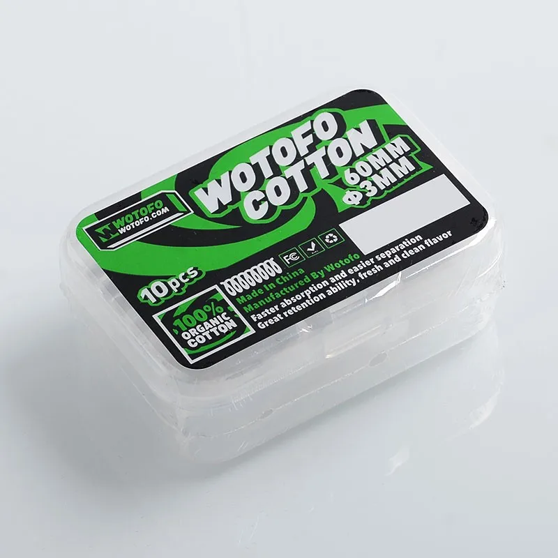 

Original Wotofo Agleted Organic Cotton for Coil Wick Wicking for Profile RDA / RTA / RDTA Vape Atomizer - 10 PCS / Pack