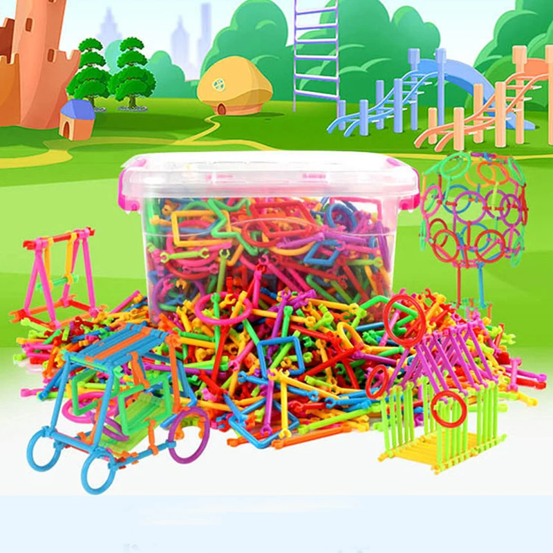 

Assembled Plastic Blocks Toy Children Colorful DIY Magic Wand Stitching Inserted Blocks Educational Toys for Children Gift