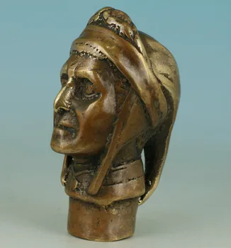 

Copper Brass craft Copper Brass CHINESE crafts decoration Asian Chinese Old BRASS Hand Carved Indian Statue Walking Stick Head