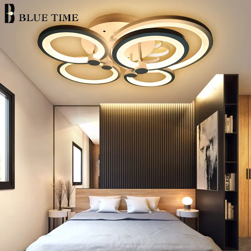 Best White Black Finished Led Chandeliers Modern Ceiling Chandelier Lighting Fixtures For Living Room Bedroom Acrylic Lampara de tech