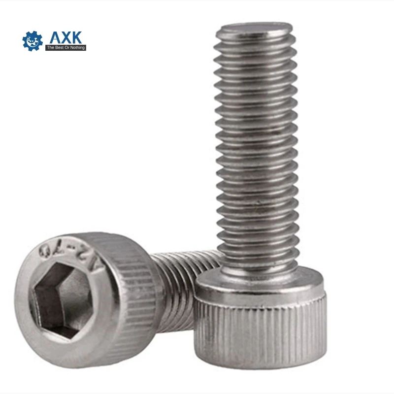 

AXK DIN912 304 A2 Stainless Allen Bolt Socket Cap Screw Hex Head Allen Key M2*3/4/5/6/8...25