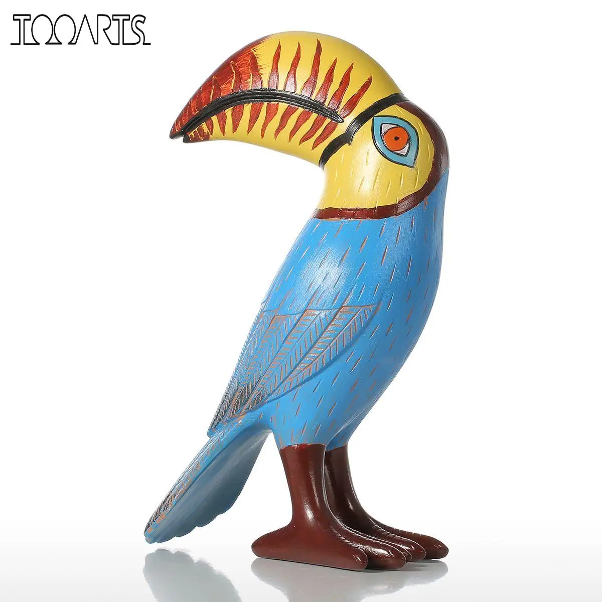 Goede Tooarts Grote Mond Toekan Hars Sculptuur Glasvezel Ornament Home Decor Standbeeld Beeldje Abstract Overdrijven Moderne Kunst