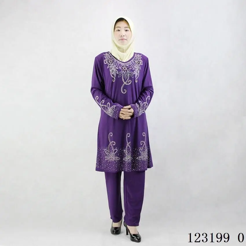 Кристальные хлопковые Стразы, мусульманские абаи, комплект из двух предметов для женщин, Пакистанская одежда, литургическое платье, Прямая поставка 123199 - Цвет: 123199