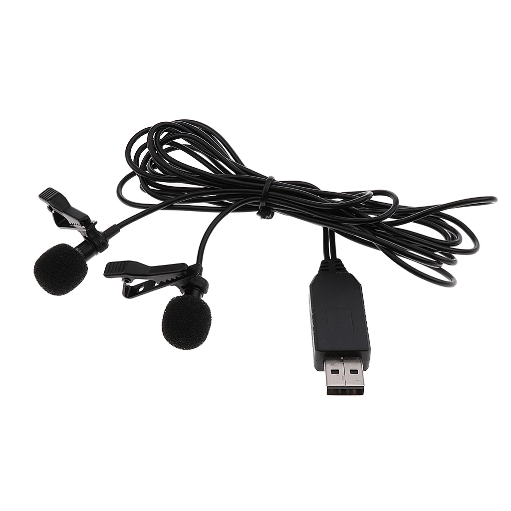 Универсальный USB разъем мини клип-на микрофон с двойной головкой для онлайн