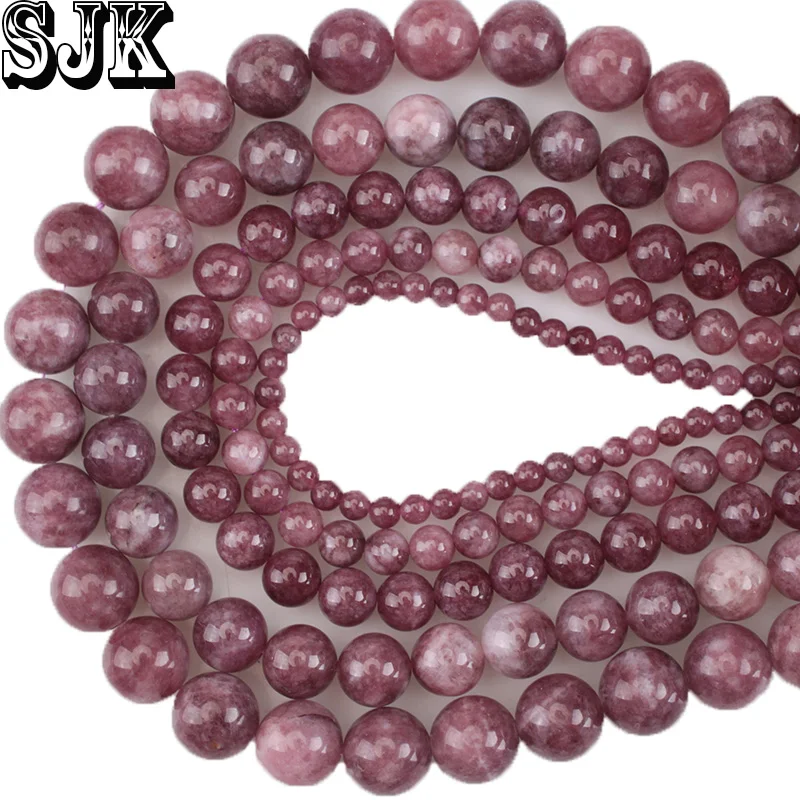 

Natural Lepidolite Gem Stone Round Loose Beads 4 6 8 10 12mm For Bracelet Necklace Earrings Jewelry Making Free Shipping S183