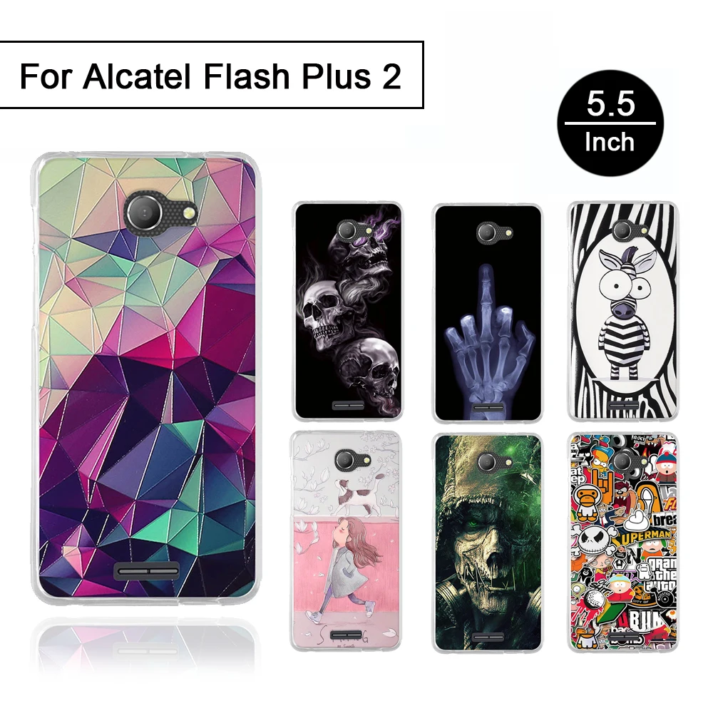 

TPU Case for Alcatel Flash Plus 2 Back Cover Cases for alcatel flash plus 2 5.5 inch Soft Silicone 3D Relief Cartoon Shells Cute