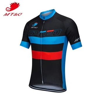 

MT&C Men Cycling Jerseys Breathable Red Blue Speed Strips Clothes Quick Dry Bicycle Spring Summer Sportswear Bike Clothes