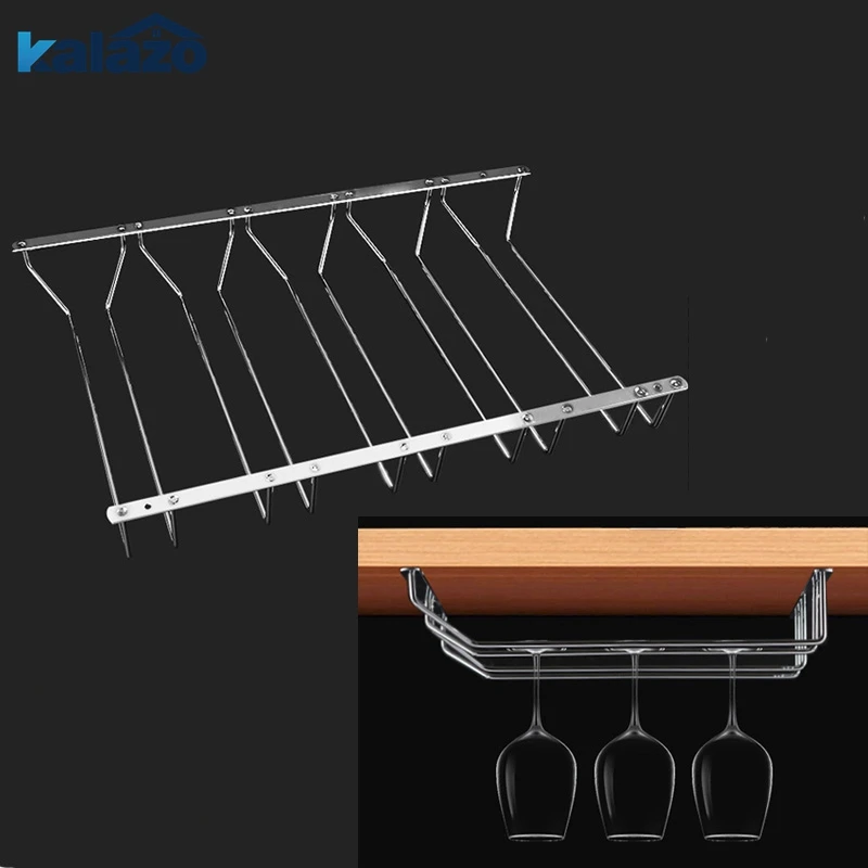 Stainless Steel Hanging Upside Down Wine Glass Holder Red Wine Glass