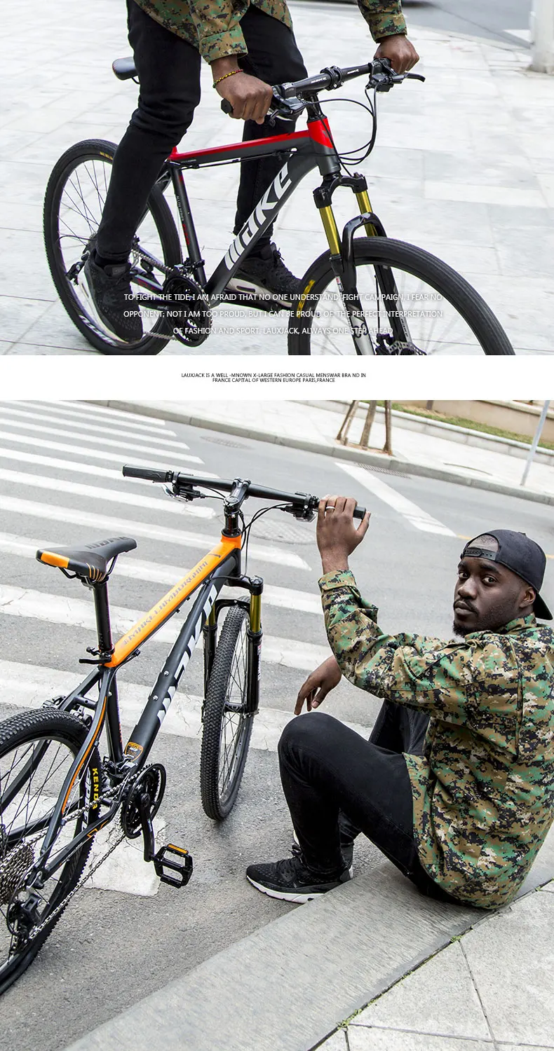 Excellent 26x17 Inches Bicycles Aluminum Alloy 27/30 Speed Soft-tail Frame Non-folding Mountain Bike Bikes for Men and Women 2