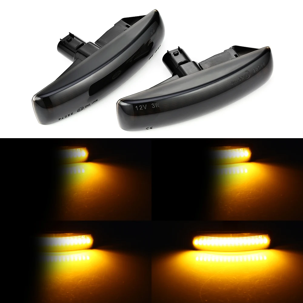 

2 pieces Dynamic LED Turn Signal Light Amber Light Smoke LED Blinker for Discovery3 05-08 Discovery4 10-15 Range Rover Freeland2