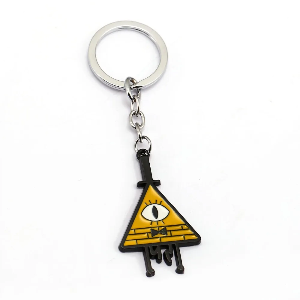 

Gravity Falls Keychain Bill Cipher Key Ring Holder Metal Fashion Car Bag Chaveiro The Zodiac Key Chain Pendant Game Jewelry