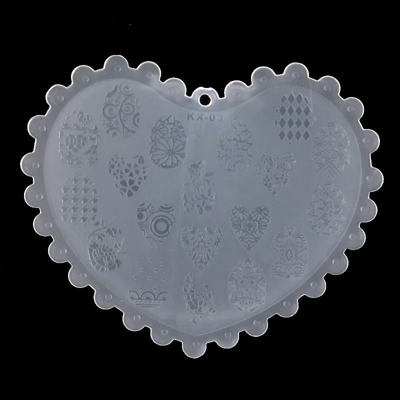 2 шт пластиковые пластины для штамповки ногтей, цветочные бабочки, геометрические кружева, текстура, шаблон, инструмент для переноса, набор для дизайна ногтей, форма сердца