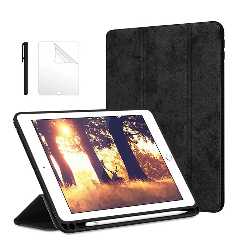 Мягкий силиконовый чехол подставка тройного сложения для iPad 9 7 2018 2017 A1893 A1954