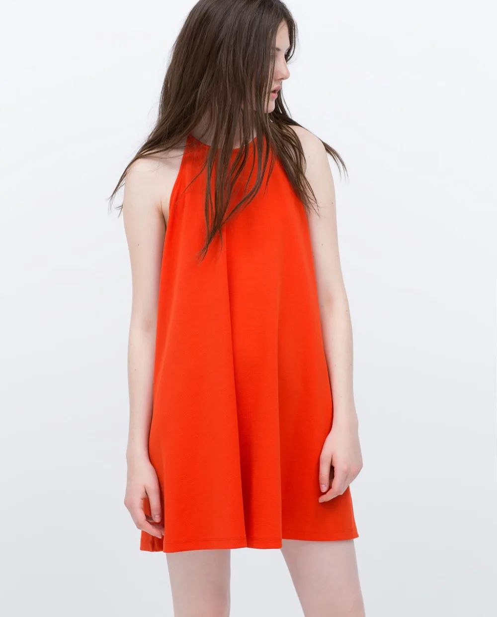 Red Halter Casual Dress