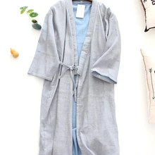 Хлопок, удобные мужские халаты, одноцветная одежда для сна, японский стиль, мужские кимоно, халат, одежда для сна, повседневная домашняя одежда