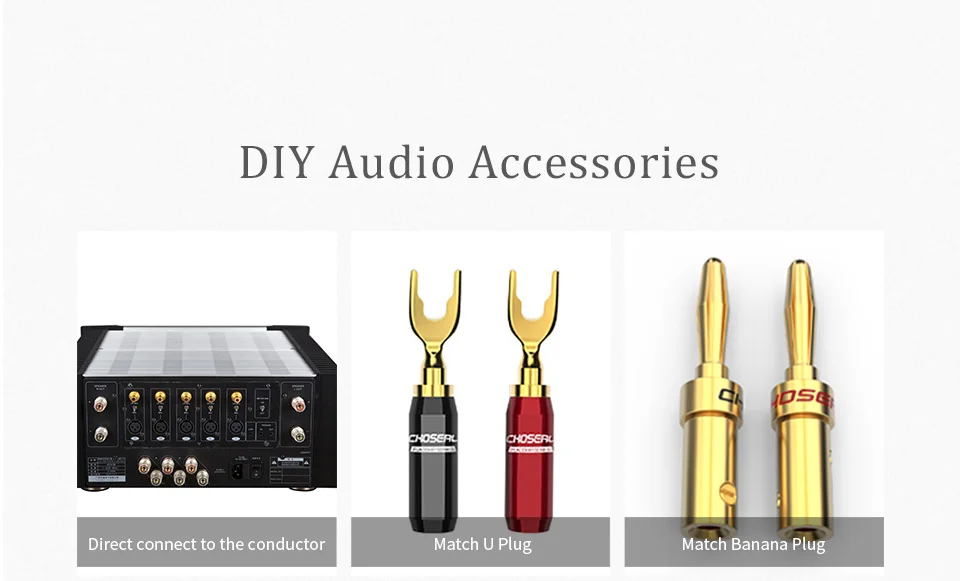 CHOSEAL DIY HIFI Oxygen Free Cooper Speaker Audio Line Cable for Amplifier KTV DJ System 5.1 Speaker Wire Cable (10)