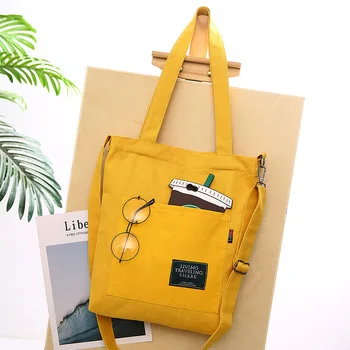 

Women Corduroy Canvas Tote Ladies Casual Shoulder Bag Foldable Shopping Bags Beach Bag Cotton Cloth Female Handbag