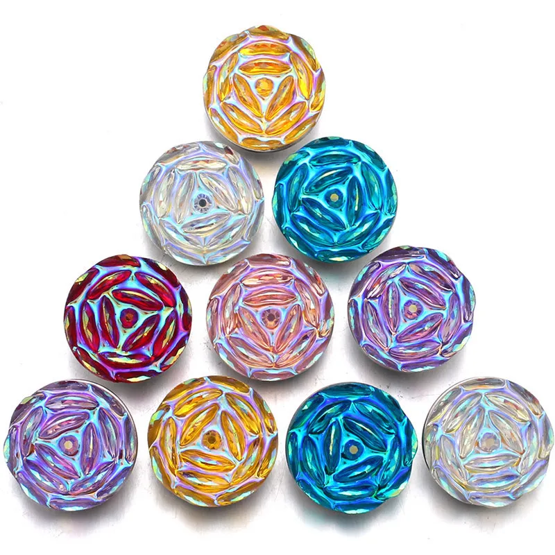 10 шт./лот Новинка 18 мм Смола кнопочные пуговицы ювелирные изделия Цветочные пуговицы защелки для Для женщин Аксессуары для девочек ZD073