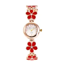 Hot Marca de Moda Ouro Rosa Pulseira Mulheres Relógio de Luxo Strass Flor Quartz Watch Full Aço Ladies Watch relogio feminino