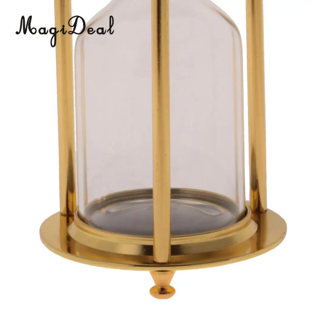 2 Pieces Retro Empty Sandglass with Metal Frame Hourglass Sandglass Sand Timer for Home Room Desk Table Ornament Children Toys