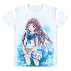 Японии аниме Наги не Asukara футболка Manaka mukaido chisaki hiradaira Лолита Sailor Kawaii Милая футболка форма футболка