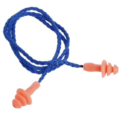 Silicone Ear Plug Cotton String Hearing Protector Earplugs Noise Reduction