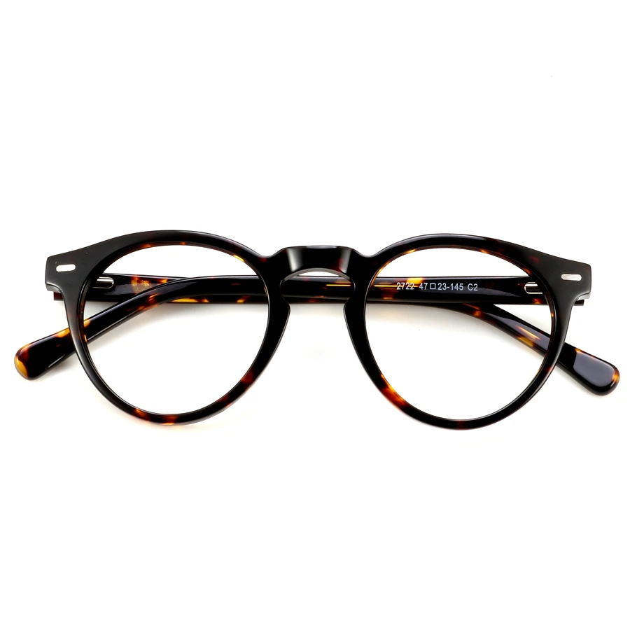 Acetate Glasses Frame Men Vintage Round Prescription Eyeglasses Women Retro Transparent Myopia Optical Nerd Spectacles Eyewea