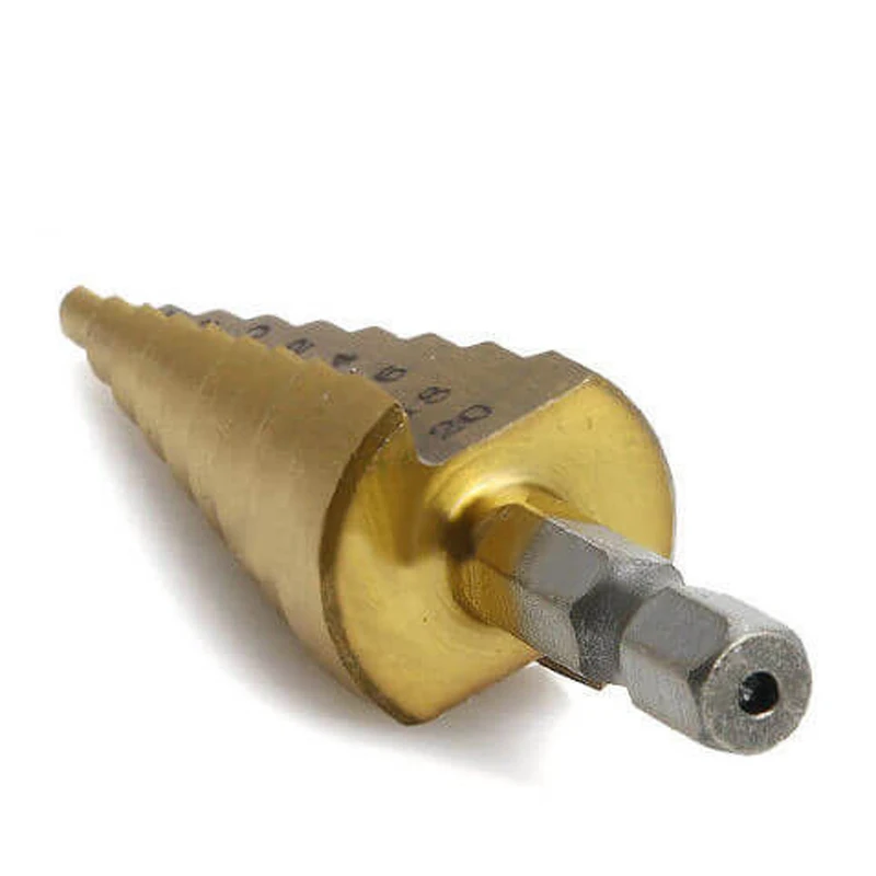 

Large HSS Step Cone Drill Titanium Bit Set Hole Metal Cutter 4-32mm/4-12/4-20mm