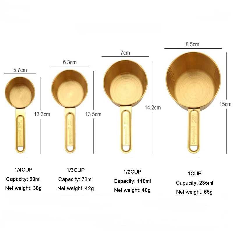8 шт./компл. розовое золото Нержавеющая сталь мерные чашки и ложки набор совок с гравировкой размеры Кухня готовить аксессуары