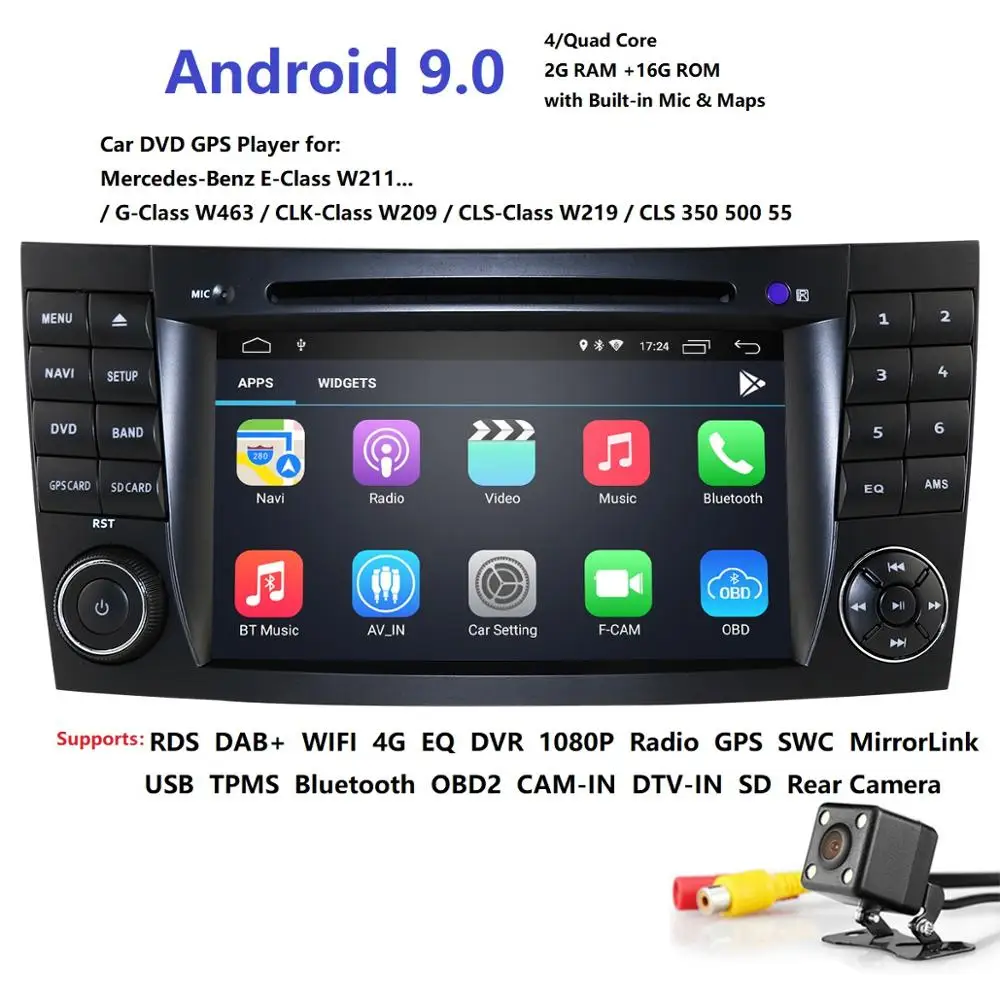Android 9 0 GPS Автомобильный мультимедийный плеер для Mercedes Benz E Class W211 G W463 CLK W209 CLS W219 350 500