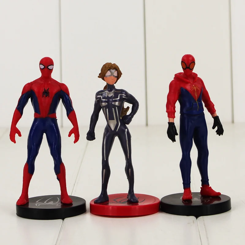 7 шт./лот 10 см Фигурки Человека паука Venom Spider Woman Gwen Stacy ПВХ модели игрушки|figure