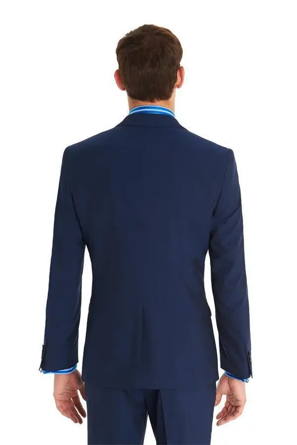 Handsome 2015 dark blue custom made wedding suits for men Groom / Groomsmen Tuxedos mens wedding suits (Jacket+Pant+Vest+Tie)