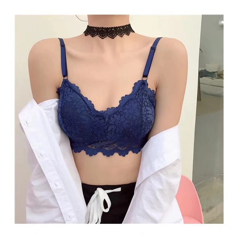 1PCS Sexy Tank Top Women Vest Lace Floral Harness Hollow Camisole Bra Blouses Crop Top Feminino Adjust Strap Tanktop (1)