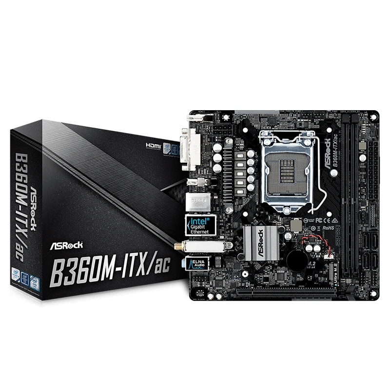 MINI-ITX HTPC для ASRock B360M-ITX/ac оригинальная материнская плата для ноутбука B360 LGA1151 DDR4 SATA3 USB3.0 Поддержка I5 8500 9400F