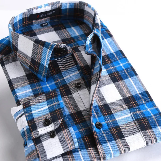 Повседневная Мужская Фланелевая рубашка в клетку, модная рубашка с длинным рукавом, приталенная рубашка Camisa Social Check, брендовая рубашка, мужская одежда - Цвет: DMM07