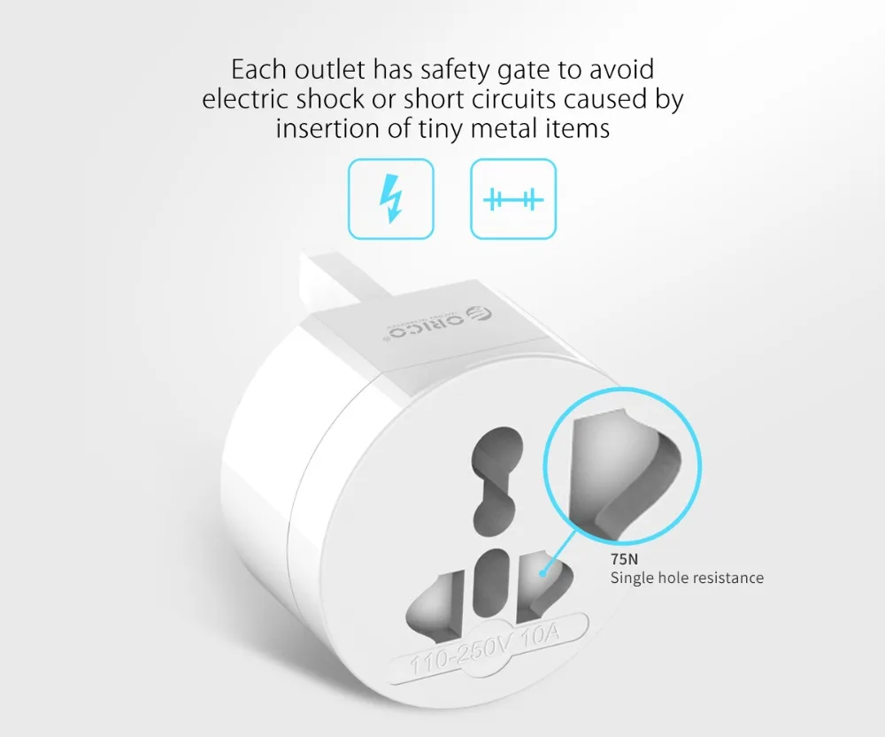 ORICO UTA портативный универсальный адаптер умная розетка все в одном по всему миру использовать США/Великобритания/ЕС/AU разъем для путешествий адаптер электрическая вилка