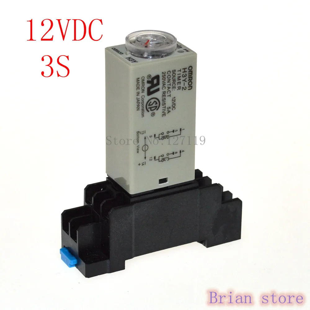 3S H3Y 2 Power On Time Delay Relay 12VDC Timer DPDT 8Pins ...