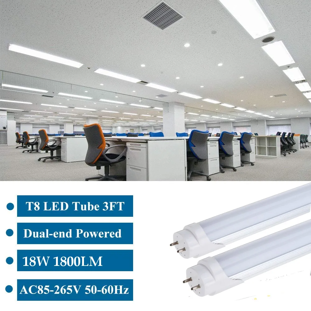

New 10PCS LED Tube T8 Light Lamp Integrated Wall Tube 18W AC85-265V 120CM 4ft 300mm T8 Led Lights SMD 2835 Lighting Cold White