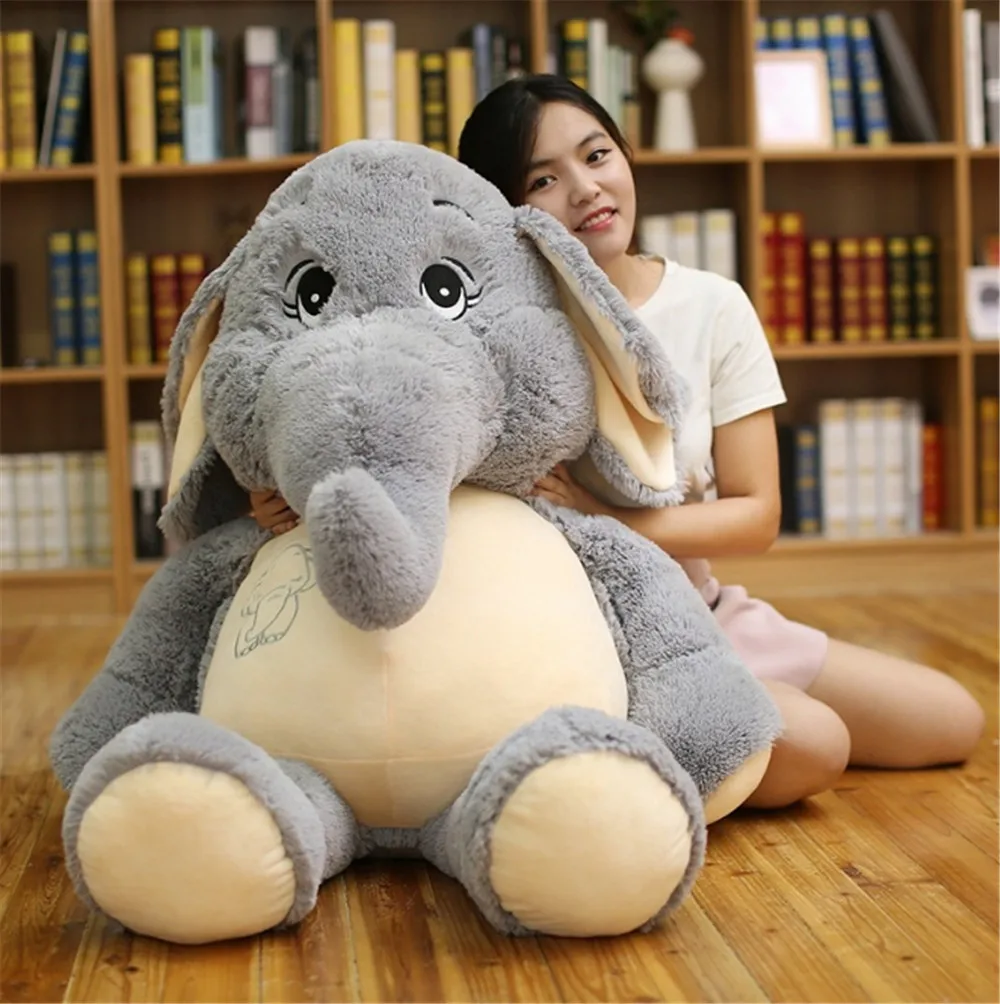 Fancytrader Cuddly Soft Animal Elephant Plush Toy Giant Stuffed Cartoon Elephants Doll Pillow Baby Gift Decoration 2