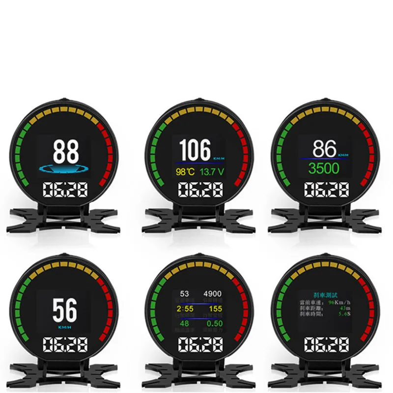 P15 HD TFT OBD Цифровой скорость Hud Дисплей скорость метр OBD2 турбо Boost давление метр сигнализации Масла температура воды датчик код считыватель