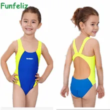 Funfeliz Girls Sport Swimsuit Kids bathing suit infantil One Piece swimwear for girls bathers Children lovely